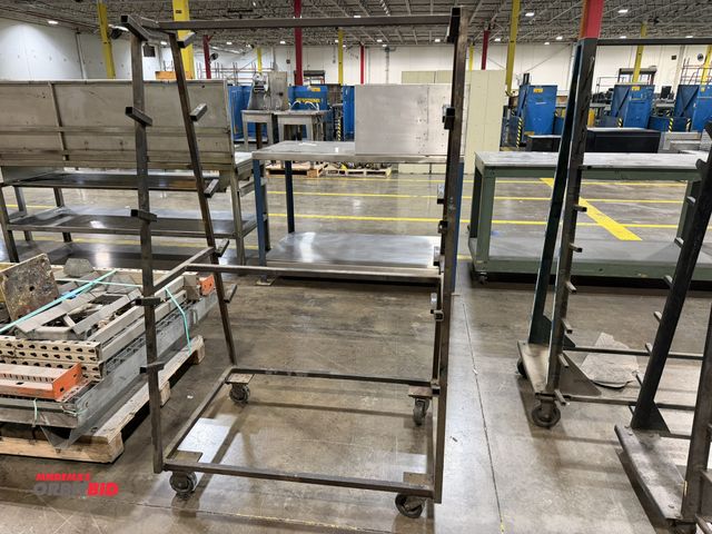 Lot 1-5123 - (1) 40" width x 65" height x 28" depth A-frame rolling cantilever rack with 4" arms.