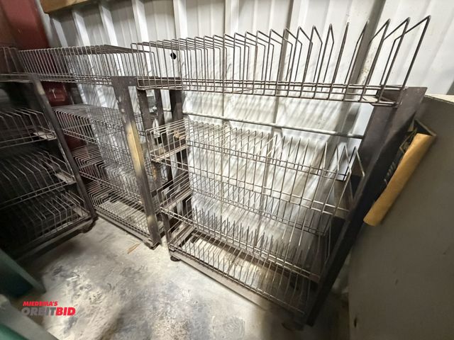 Lot 1-18550 - Lot of (7) Rolling steel product carts, 41" x 12" x 57" tall.