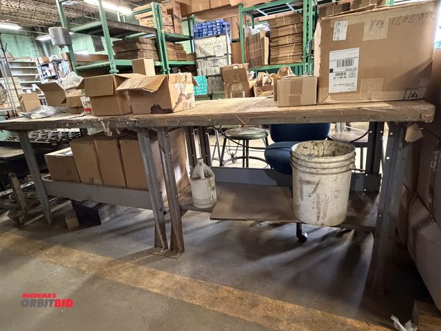 Lot 1-18839 - Lot of (2) 48" width x 34" height x 30" depth steel work benches, contents not included, lot include...