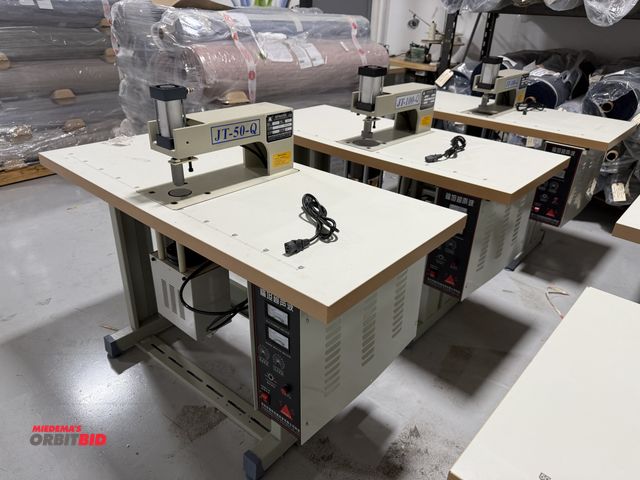 Lot 1-4882 - Lot of (2)  Futan JT-100-Q Ultrasonic welding machines, 220V, pneumatic controls, foot pedal operati...
