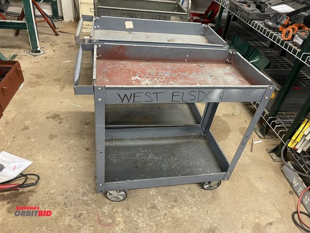 Lot 1-6263 - Lot of (2) metal shop carts, 30" x 16".