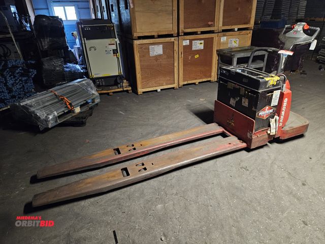 Lot 1-15233 - Lot of (1) Raymond Mobile Pallet Jack with 8' Forks- Used
