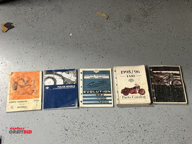 Lot 1-8307 - (1) Vintage parts catalog for 1986-1990 Sportster Evolution 883-1100-1200, (1) 1952-1956 Parts Manua...