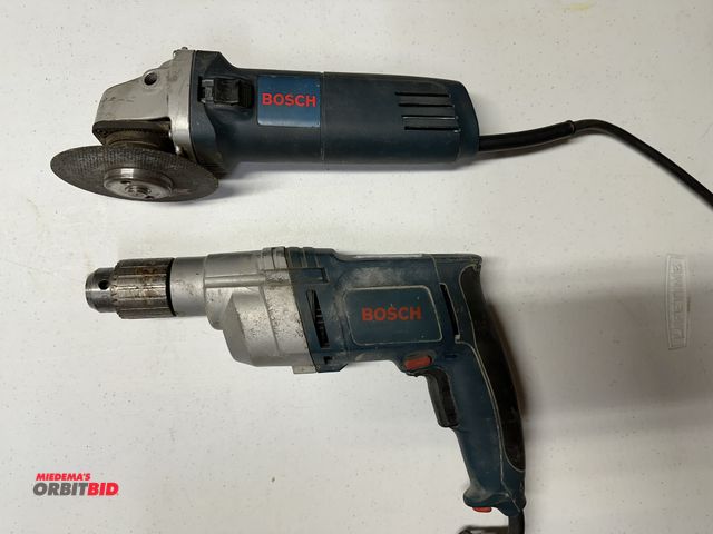 Lot 1-4106 - Lot including (1) Bosch, model 1033VSR, drill with 1/2" chuck (0-850 RPM), and (1) Bosch, model 1375...