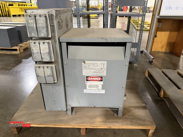 Lot 1-5594 - (1) Sorgel, Cat #15T3H, 15 KVA, 3 phase transformer, and (1) 20" width x 28.5" height x 6" depth bre...