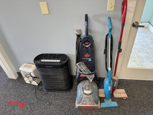 Lot 1-18707 - (1) Bissell Pro Heat carpet cleaner, (1) Bissell Featherweight Vacuum, (1) Cedar Floor scrubber, (1)...