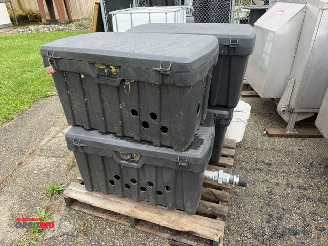 Lot 1-18778 - Lot of (4) Contico 35" width x 21" height x 21" depth poly containers modified to be air distributio...