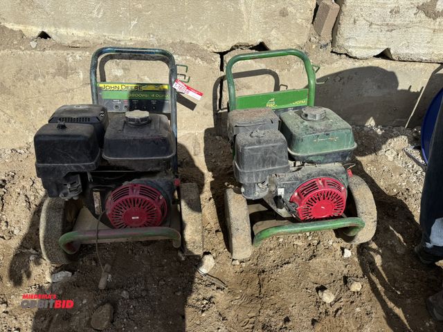 Lot 1-16056 - Lot of (2) John Deere 3800 PSI, 4.0 gallon per minute, gas pressure washers with Honda motors, both ...