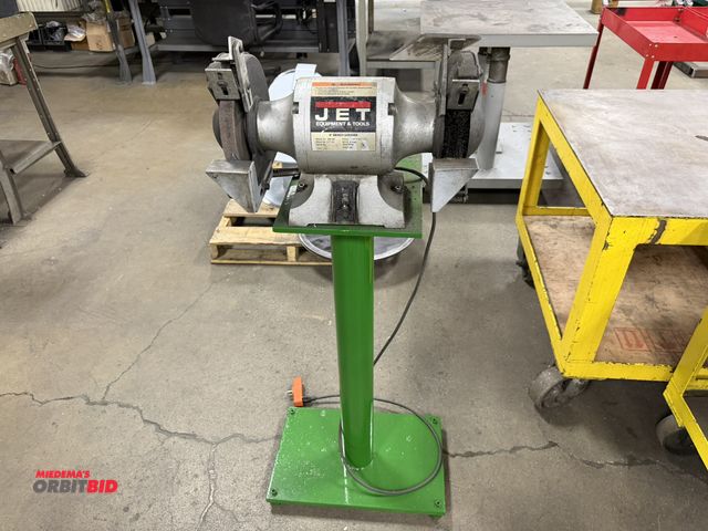 Lot 1-15335 - (1) Jet 8" bench grinder, pedestal mount, model JBG-SA, 1 HP, 120V.