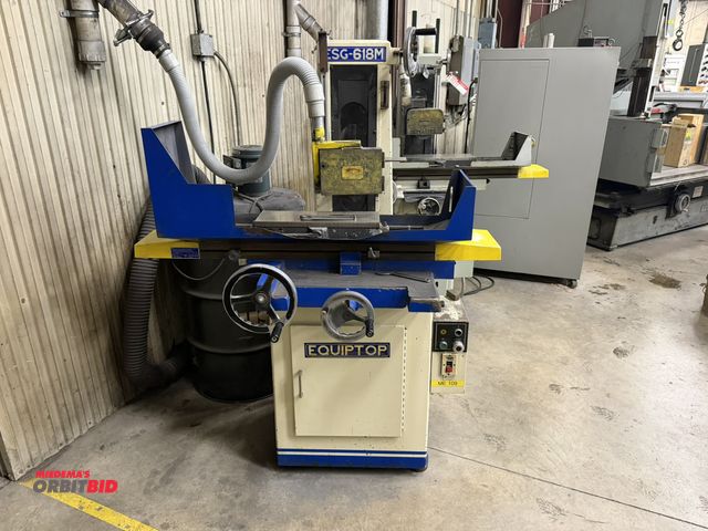 Lot 1-15273 - (1) 1995 Equiptop ESG-618M, surface grinder, 6" x 18" T-slotted table, 3450 RPM spindle, 6" x 18" ma...