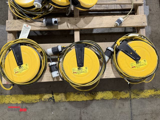 Lot 1-5335 - Lot of (3) LumaPro, model 1A136A, 125V/1250 watt/10 amp retractable cord reels, items were hard wire...
