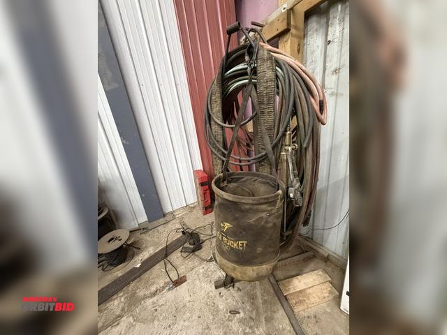 Lot 1-1493 - (1) custom made 66" tall with approx. 40' of oxygen/acetylene hose with torch, and regulators, (1) a...