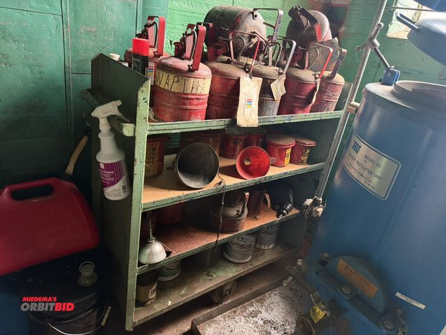 Lot 1-18812 - (1) 43" length x 46" height x 16" depth, 4-tier steel cart with contents, including approx. (12) 1 g...
