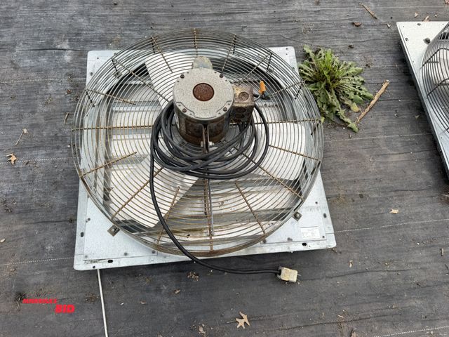 Lot 1-9958 - (1) Dayton 24" shutter-mounted exhaust fan, model 4C269B, 115V, 1/4 HP motor, in working condition.