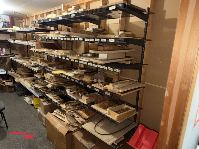 Lot 1-18917 - Contents of room, includes assorted clock making wood molds for resin.