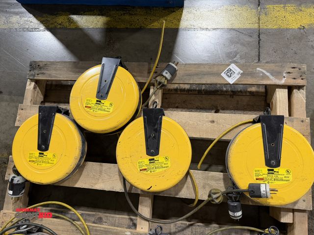 Lot 1-5333 - Lot of (4) LumaPro, model 1A136A, 125V/1250 watt/10 amp retractable cord reels, items were hard wire...