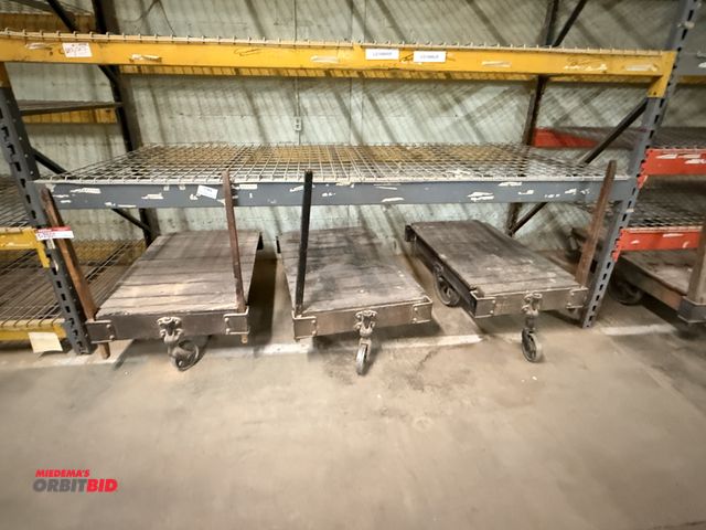 Lot 1-7501 - Lot Of (15) Portable Wooden Custom Built Material Carts