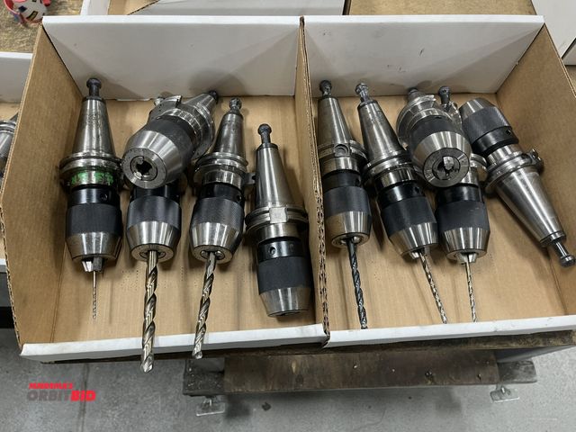 Lot 1-19378 - Lot of (10) Cat 40 tool holders with drill holders.