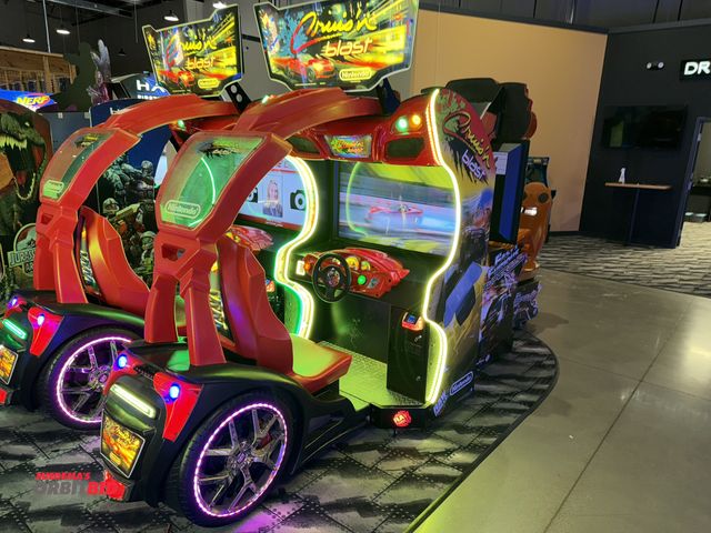 Lot 1-11214 - (1) Raw Thrills/Nintendo Cruis'n Blast Car racing arcade style game, S/N Cruisn-5202, Makvision 43" ...