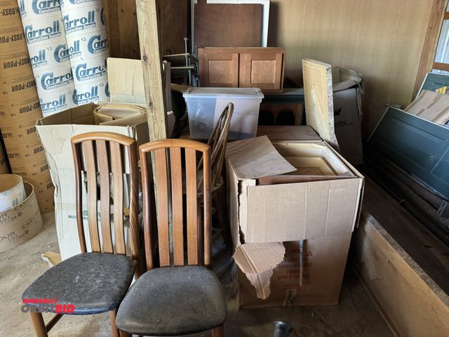 Lot 1-14209 - Lot of assorted household furniture, includes (3) new Skovby wood chairs with leather seats, (1) new...
