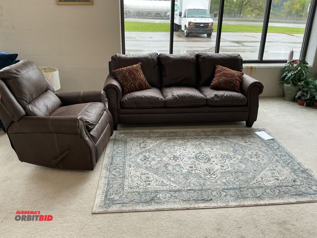 Lot 1-17183 - Living room set including; Lane brown upholstery couch measuring approximately 80”Wx37”Hx36”D, Lane ...