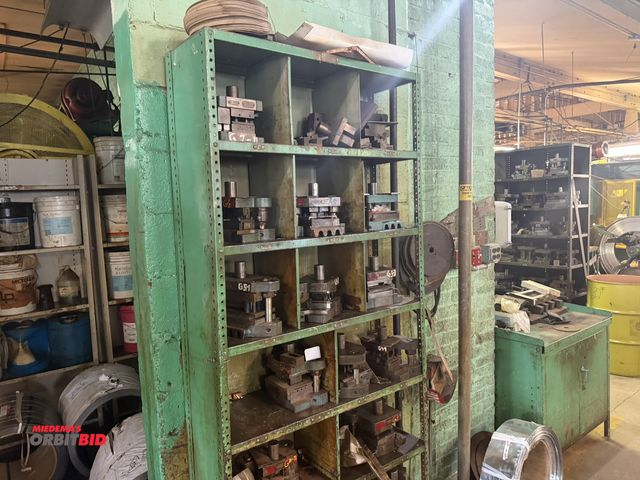 Lot 1-18685 - (1) 36" width x 87" height x 12" depth bolt-together steel shelving unit, with assorted press dies.