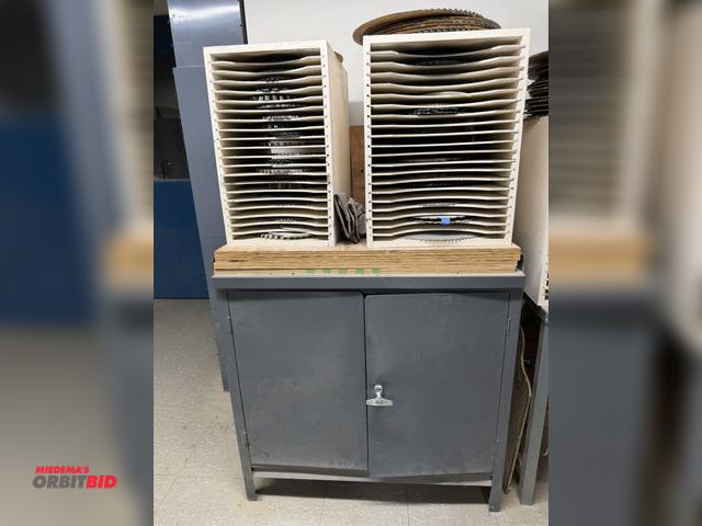 Lot 1-16364 - (1) 36" width x 35" height x 24" depth 2-door steel cabinet with contents, including various shaper ...