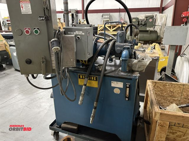 Lot 1-19142 - (1) make and model unknown hydraulic unit with a 15 HP, 230/460V, 3 phase electric motor, and a 34" ...