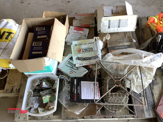 Lot 1-19056 - Skid lot of assorted chain which includes Countyline 60H 10’ roller chain, TSC 60 roller chain, CNH ...