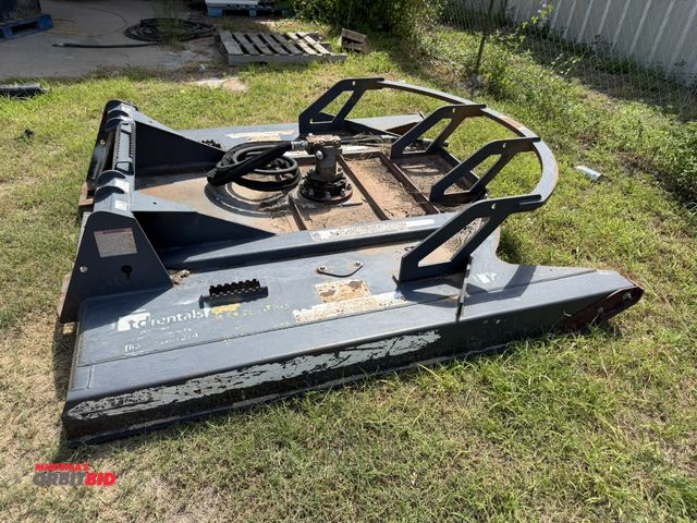 Lot 1-9589 - (1) skid steer brush hog, unknown make, approx. 72" wide, hydraulic driven.