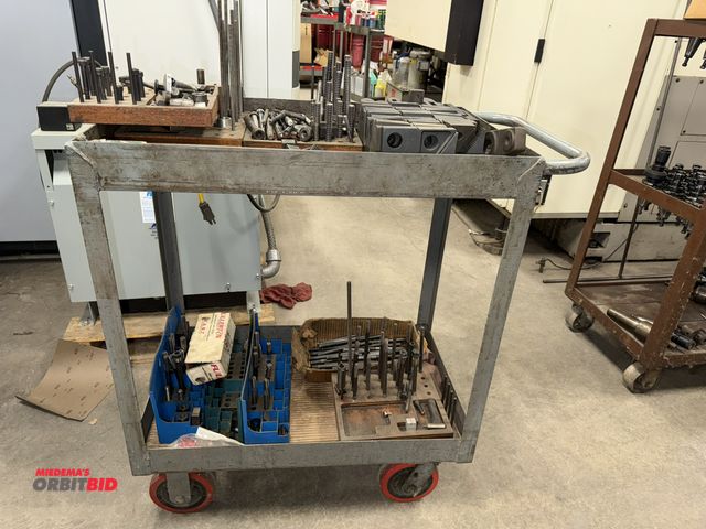 Lot 1-1960 - (1) 30" length x 36" height x 18.5" depth Little Giant, 2-tier shop cart with assorted hold down equ...