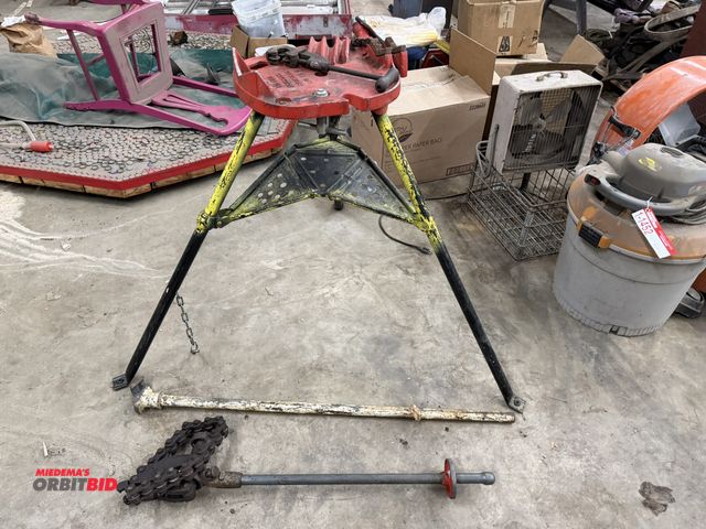Lot 1-1453 - Lot including (1) Ridgid #460 tristand, (1) Ridgid #246 chain type pipe wrench, (1) pipe/conduit ben...