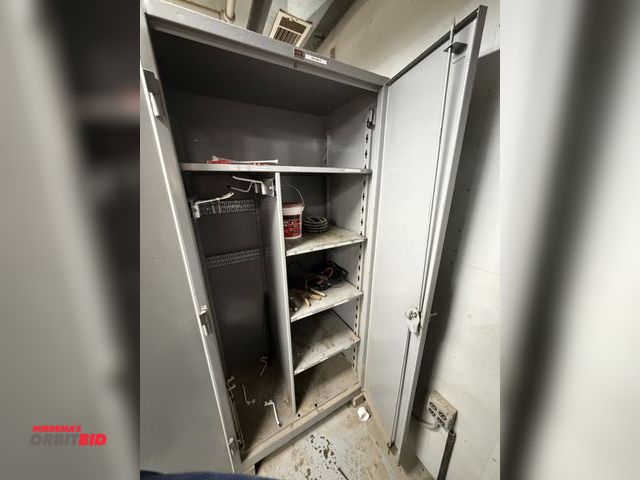 Lot 1-16817 - (1) Lyon heavy duty metal 2-door cabinet, 36" wide x 24" deep x 78" tall, includes contents of small...