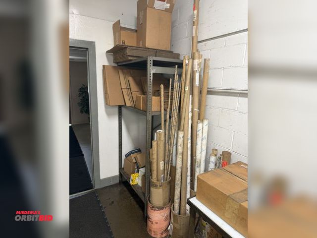 Lot 1-6368 - Lot of assorted shipping supplies, includes tubes, various boxes, tape, small Sunbeam scale, and (1)...