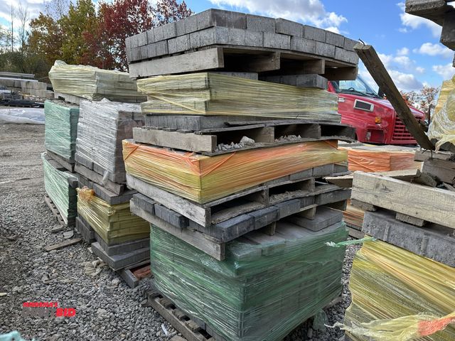 Lot 1-15833 - (10) skids of assorted landscape blocks, includes 12" x 8" x 3", 15" x 24" x 3", pavers that are 8" ...