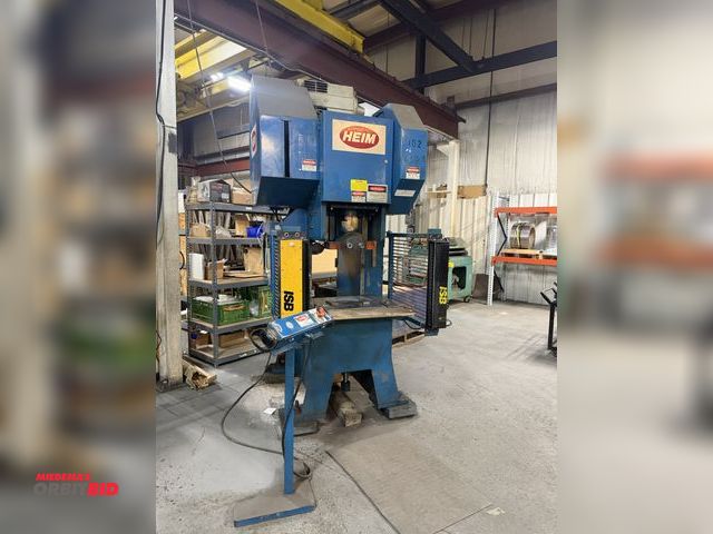 Lot 1-18511 - Heim 7GA-BG, 70-ton OBI Press shut height of 16.5", 35 to 70 strokes per minute, 4" stroke, slide ad...