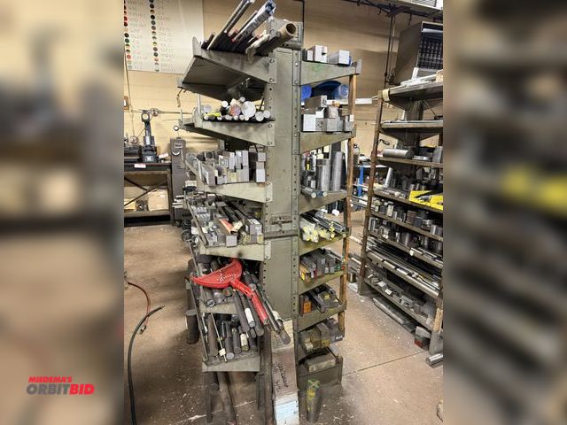 Lot 1-12465 - (1) 38" width x 80" height x 31" depth steel cantilever rack with assorted scrap metals, including s...