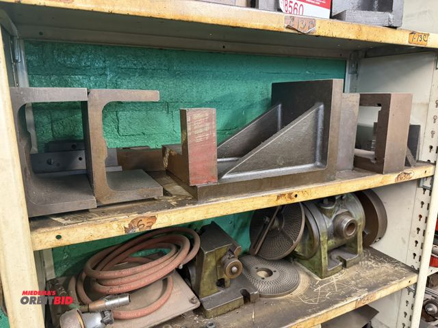 Lot 1-18561 - (1) 8" x 8" x 12" angle block, various riser blocks, and miscellaneous other items.