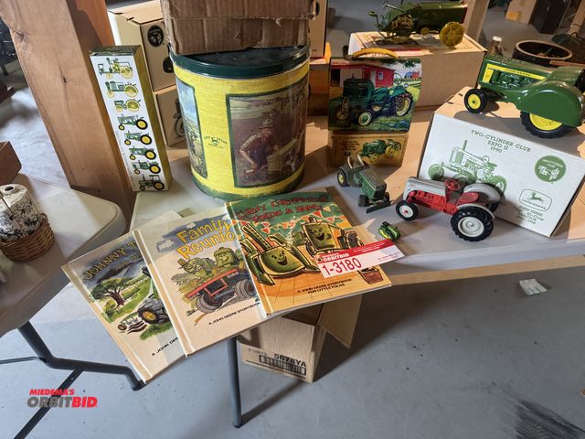 Lot 1-3180 - (1) John Deere 620 Tractor, (1) John Deere 720 HI Crop (in the box), (1) Ford Tractor, (1) lunch pal...