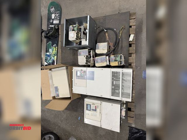 Lot 1-18675 - (1) skid of assorted variable speed drives, (1) Yaskawa Varispeed P7, Yaskawa P1000, (3) Yaskawa V10...