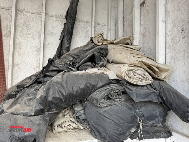 Lot 1-18419 - Large lot of assorted plastic sheeting, clear and black, various sizes, all partial rolls.