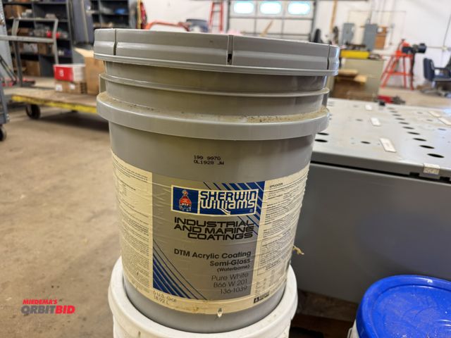 Lot 1-6345 - (1) Sherwin-Williams industrial and marine DTM acrylic coating, semi-gloss, pure white, 5 gallon buc...