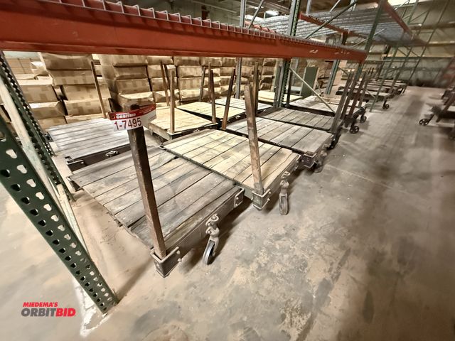 Lot 1-7495 - Lot Of (17) Portable Wooden Custom Built Material Carts