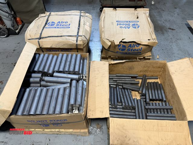 Lot 1-18808 - (4) boxes of assorted clock weights, includes 9.5" long x 2" diameter, 10" long x approx. 1 1/4" dia...