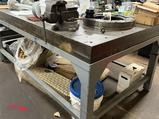 Lot 1-12499 - (1) 84" length x 5" height x 48" depth lay out plate with an 84" length x 32" height x 48" depth hea...