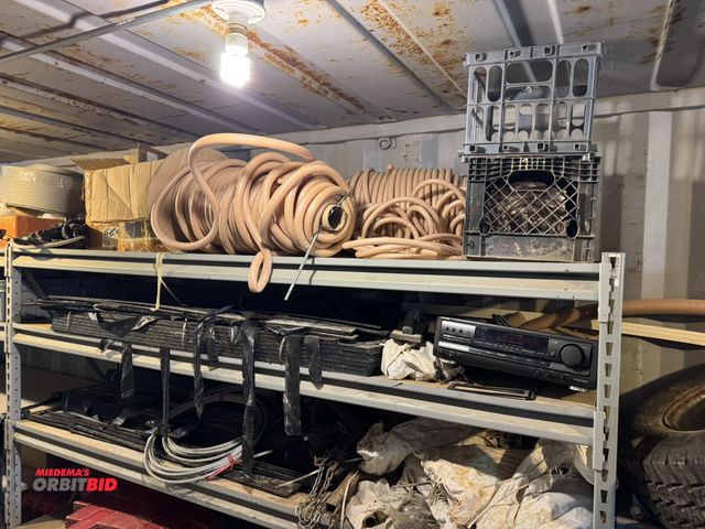 Lot 1-18476 - Contents of (3) shelves, includes various joint filling material, fiber board, galvanized cable, ste...