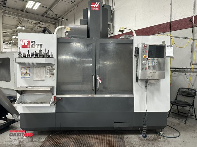 Lot 1-19125 - (1) 2012 Haas, model VF-3YT, CNC vertical machining center, with 25" x 54" table,  40" x 26" x 25" X...