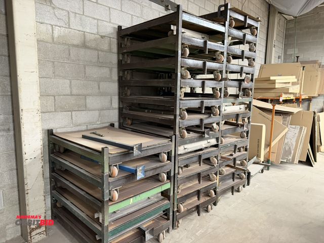 Lot 1-17663 - Lot of (28) stackable, rolling steel racks, 48" x 35.5" x approx. 9", winning bidder responsible for...