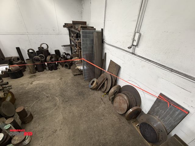 Lot 1-6432 - (1) 84" width x 64" height x 26" depth, 4-tier steel rack full of assorted high carbon steel (angle ...