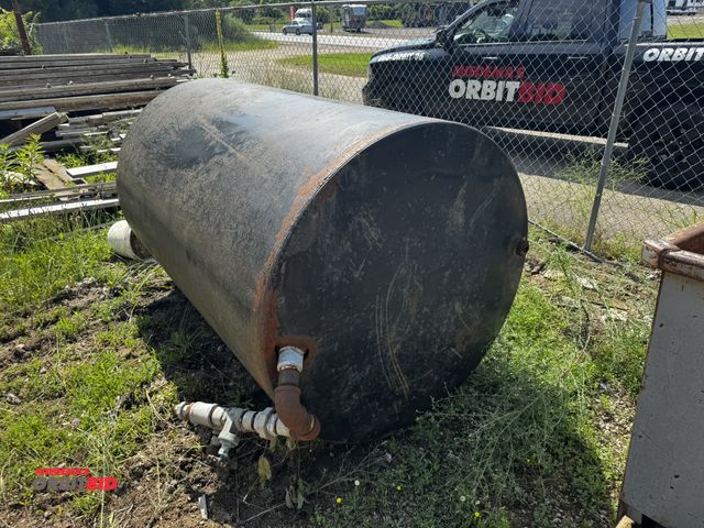 Lot 1-14270 - (1) steel tank, approx. 46" diameter x 73.5" length x 48" height, top fill, includes valve, valve ma...